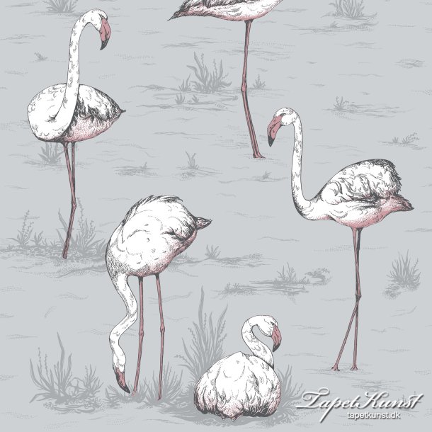 Flamingos - Lilac Grey